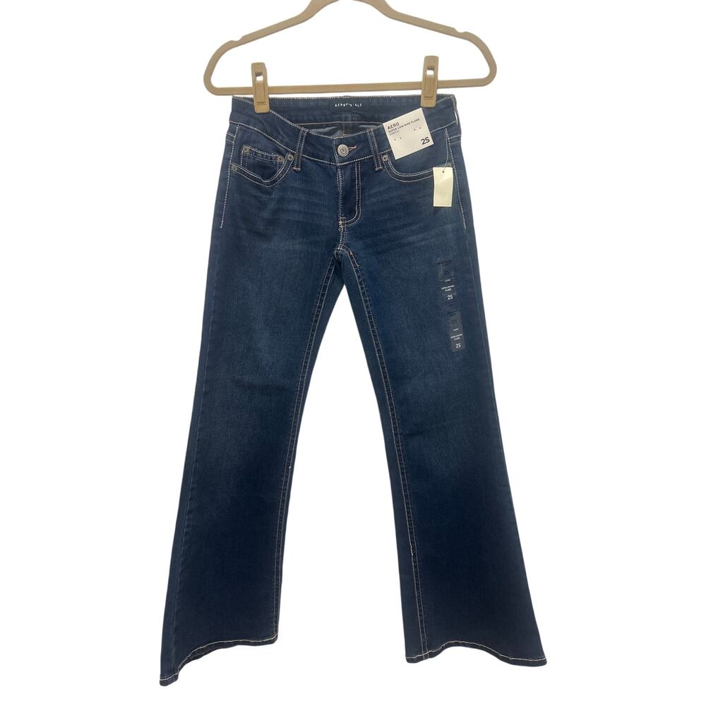 Aeropostale Super Low Rise Flare Stretch Denim Jeans 2 Short NWT